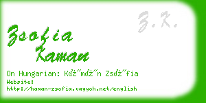 zsofia kaman business card